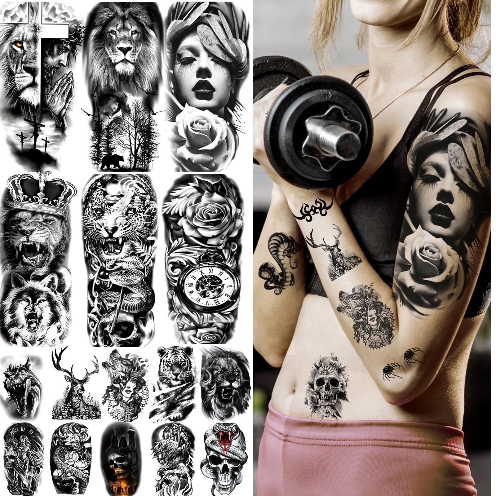 Tatuaje temporal JEEFONNA de tigre para destacar en eventos