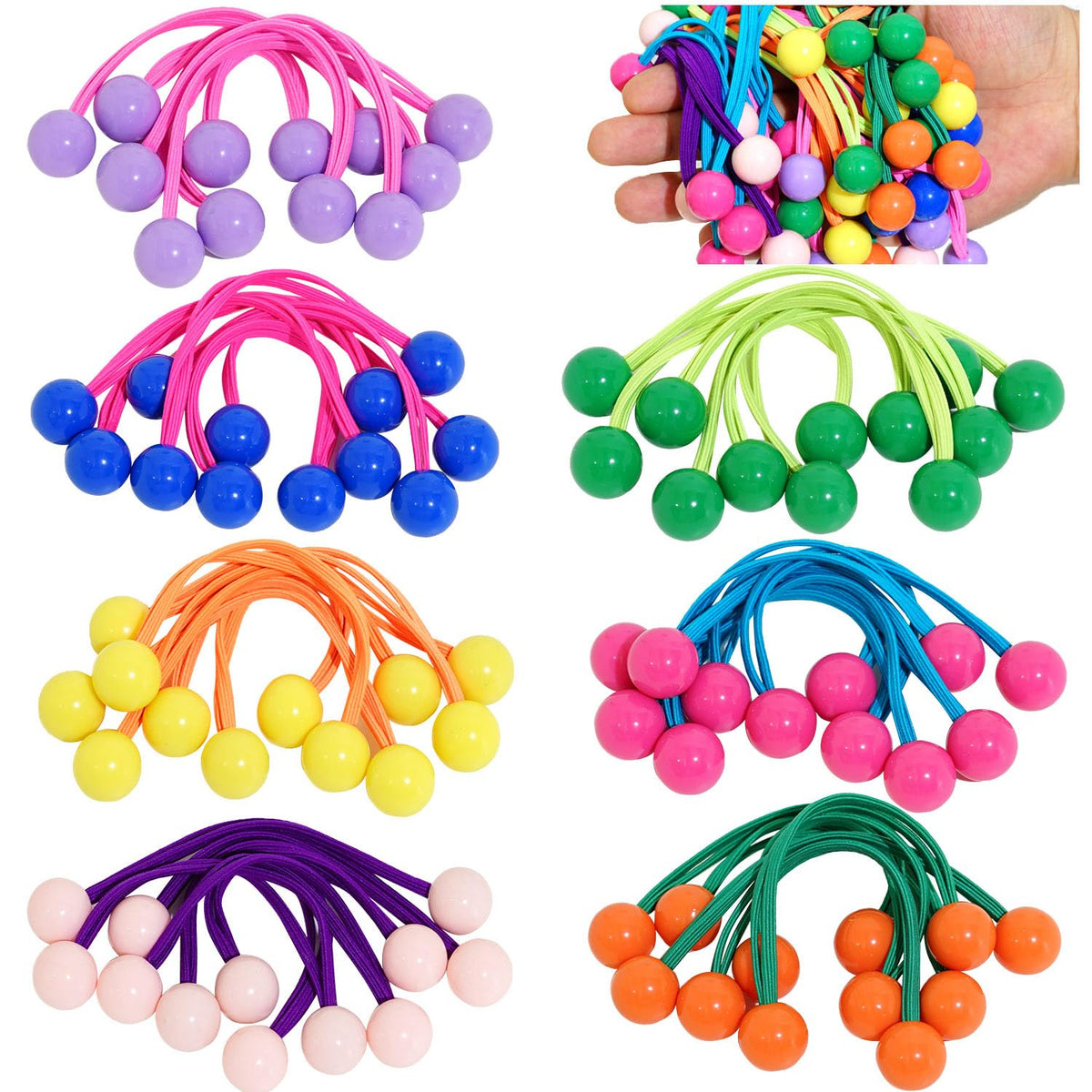 Jeffan coleteros-bolas-dobles-claros: colección translúcida para peinados fáciles y duraderos.