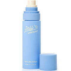 Jeff's Barbershop Sea Salt Texture Spray bottle showcases beachy volume and matte texture.
