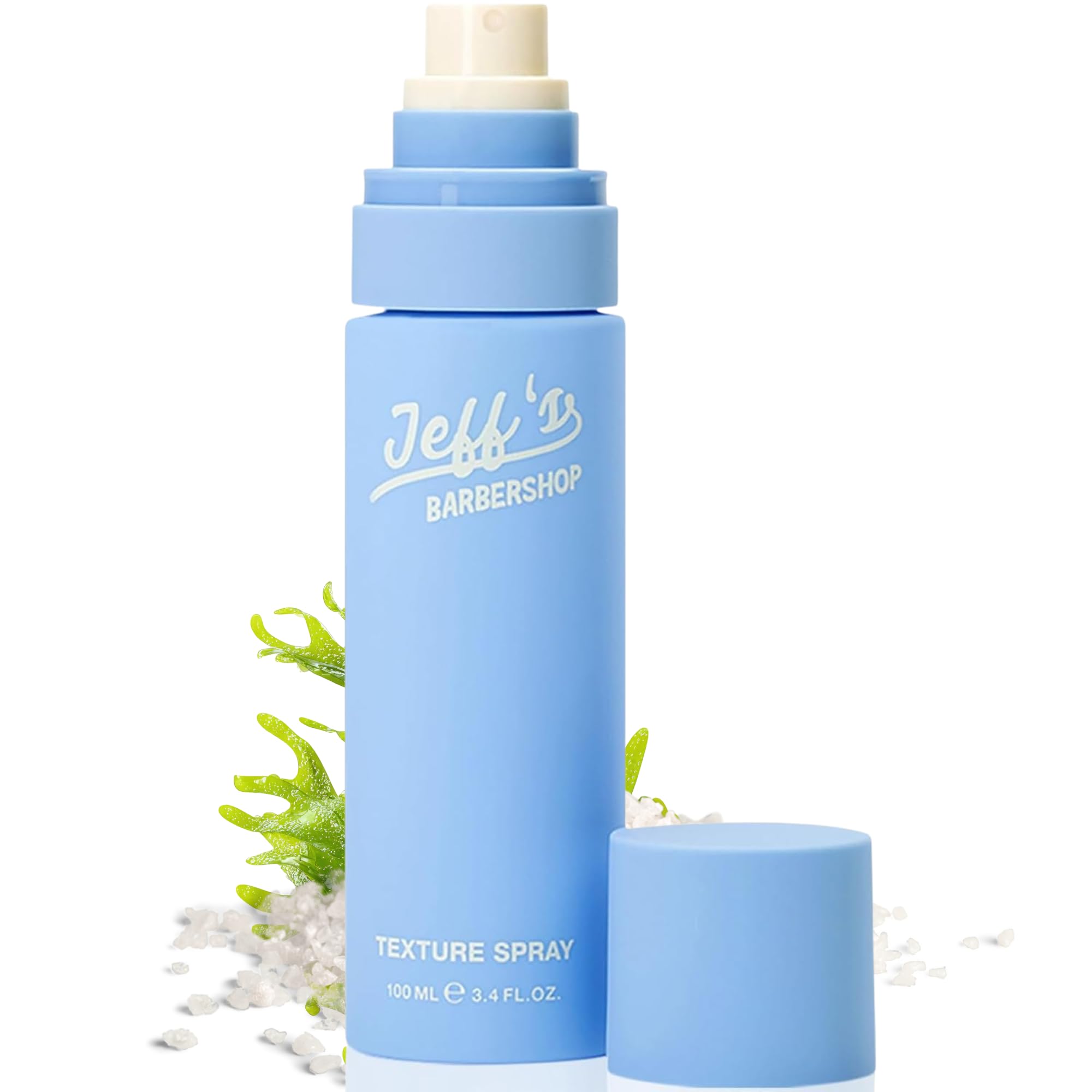 Jeff's Barbershop sea salt texture spray with kelp for hydrating scalp and hair.