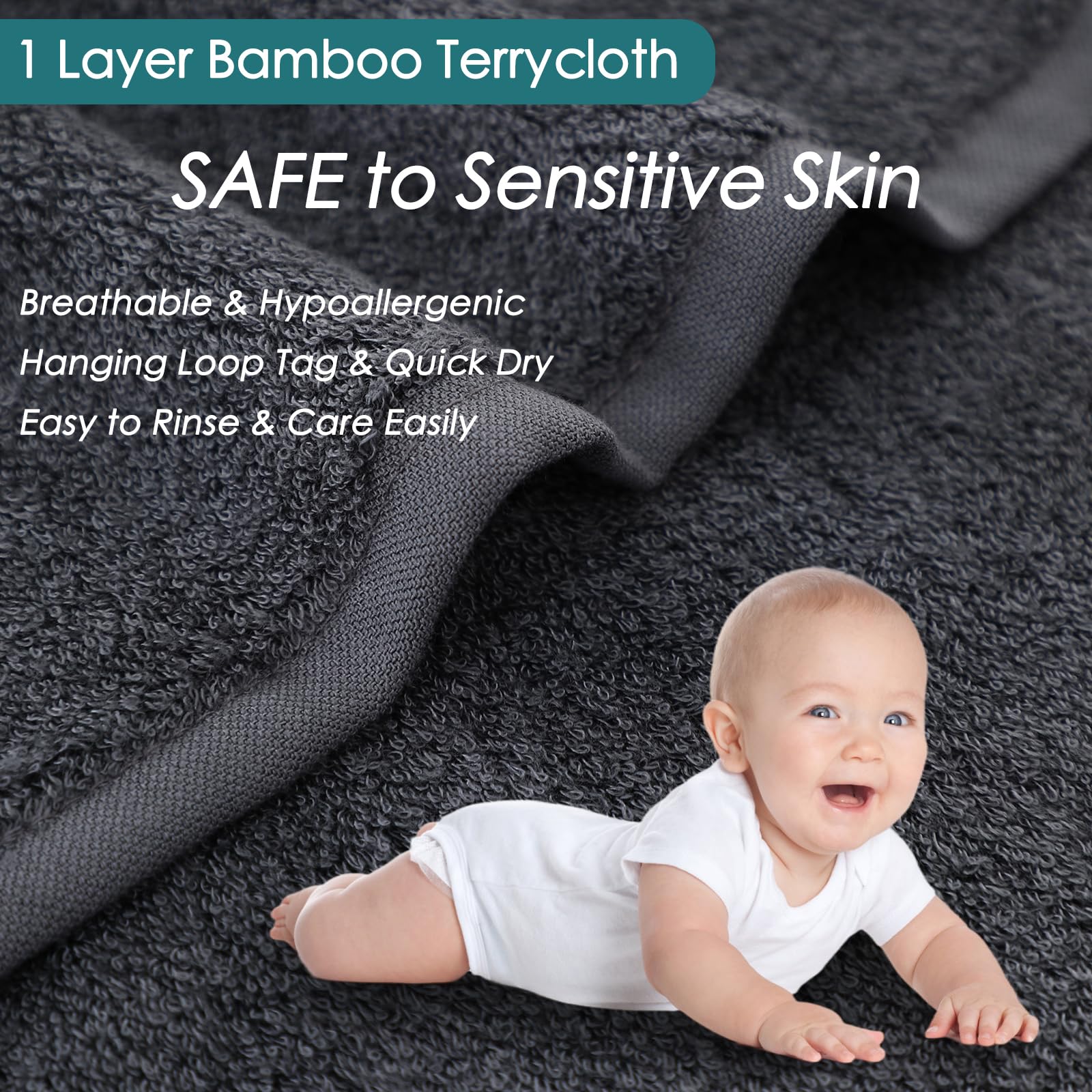 Absorbent JEFFSUN face cloths, ideal for drying and light cleansing.