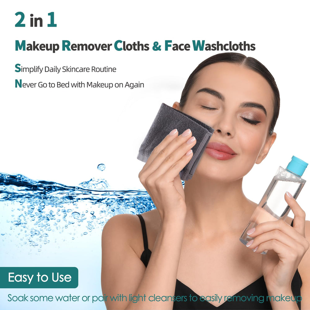 Jeffsun toallas desmaquillantes suaves para quitar maquillaje con agua.