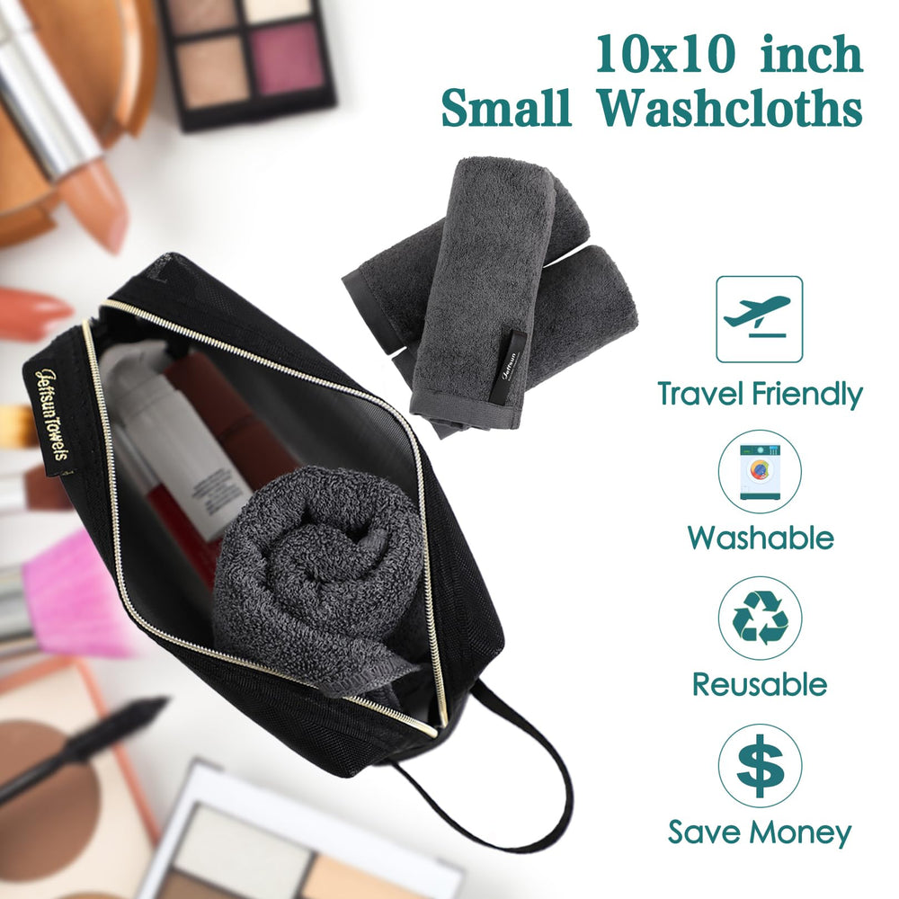 Jeffsun toallas desmaquillantes reutilizables, quitar maquillaje de forma suave.