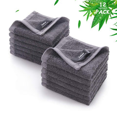 JEFFSUN wash cloths 12-pack, ultra-soft for gentle facial cleansing and sensitive skin.