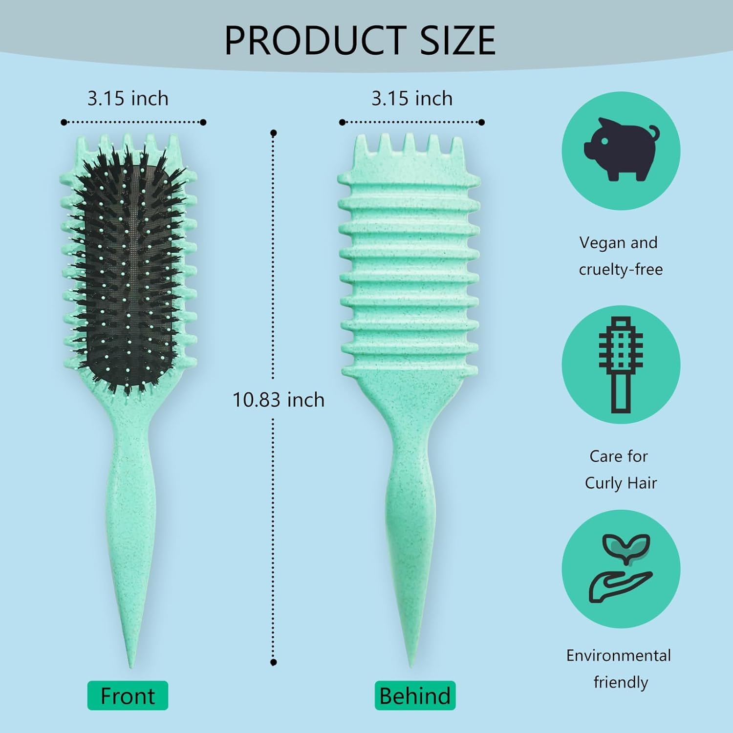 Jefuzh Curl Defining Brush on-the-go design fits small bags for quick touch-ups.