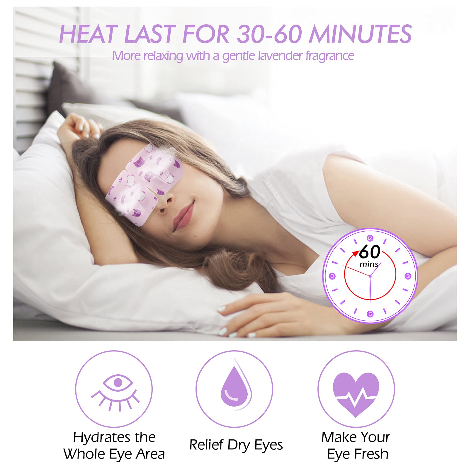 Jekeno mascarilla de vapor, textura suave para uso cómodo durante la siesta.
