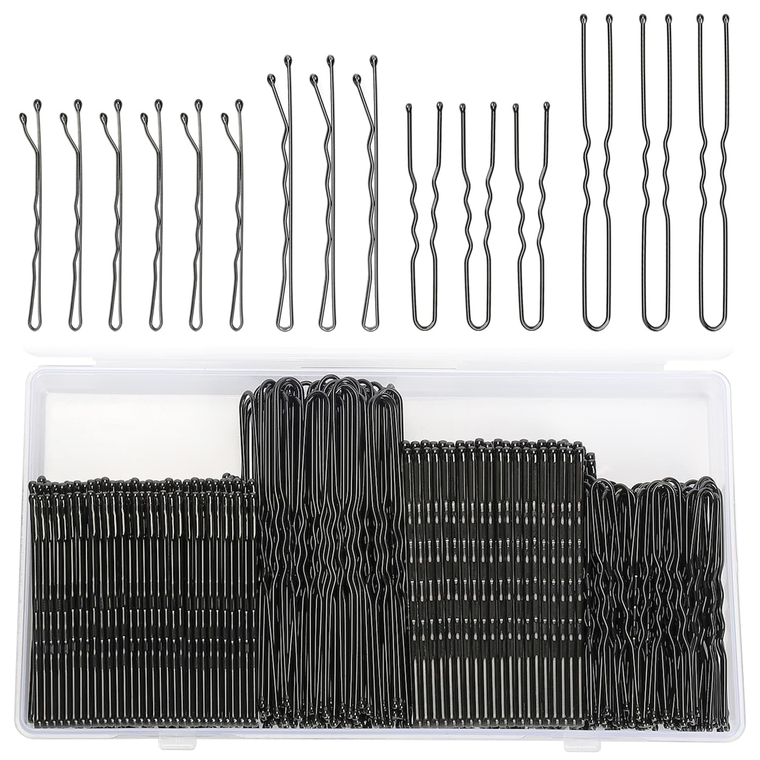 Jelara black wavy 2-inch bobby pins secure stylish updos.