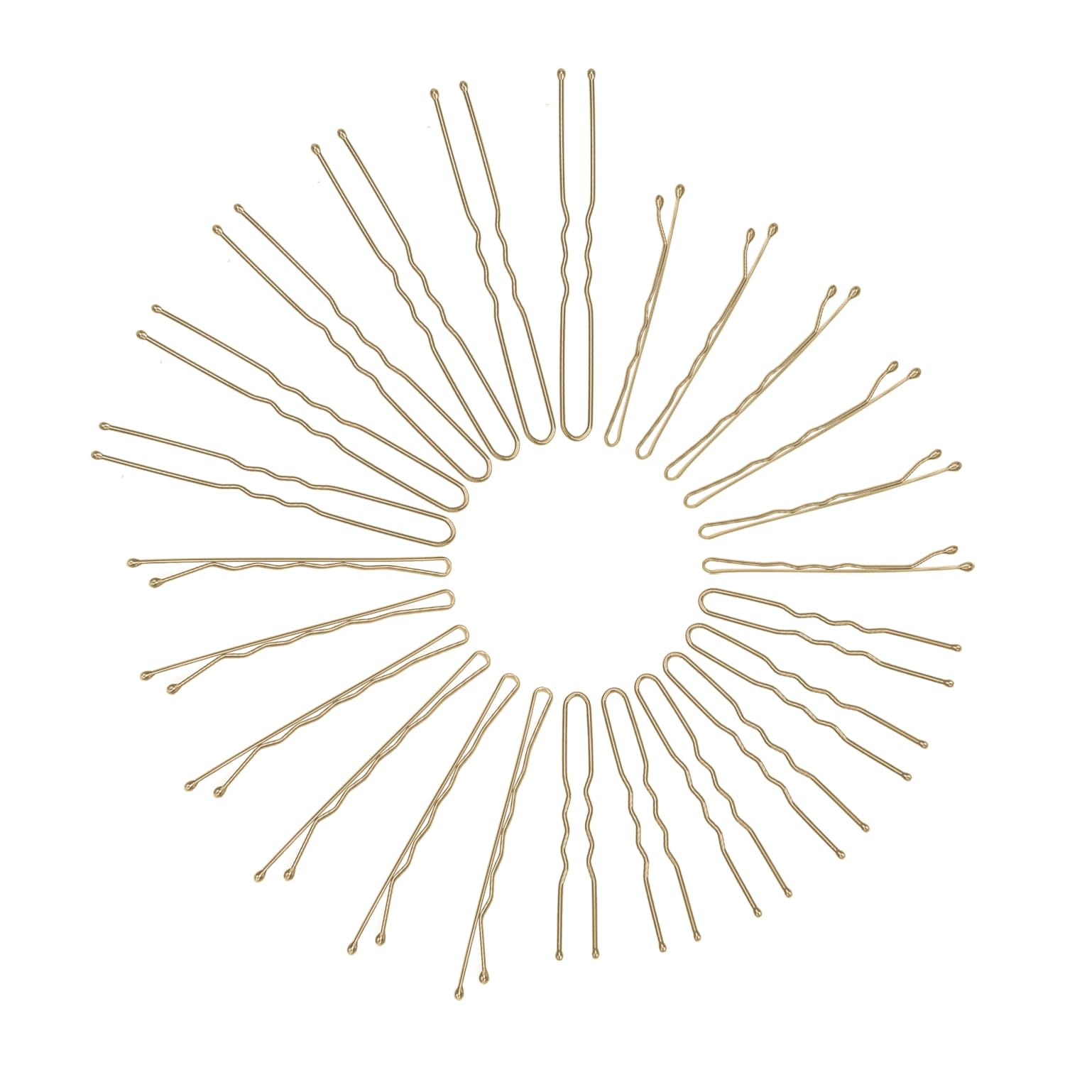 Jelara blonde U-shaped bobby pins 2-8inch for strong hold on layers.
