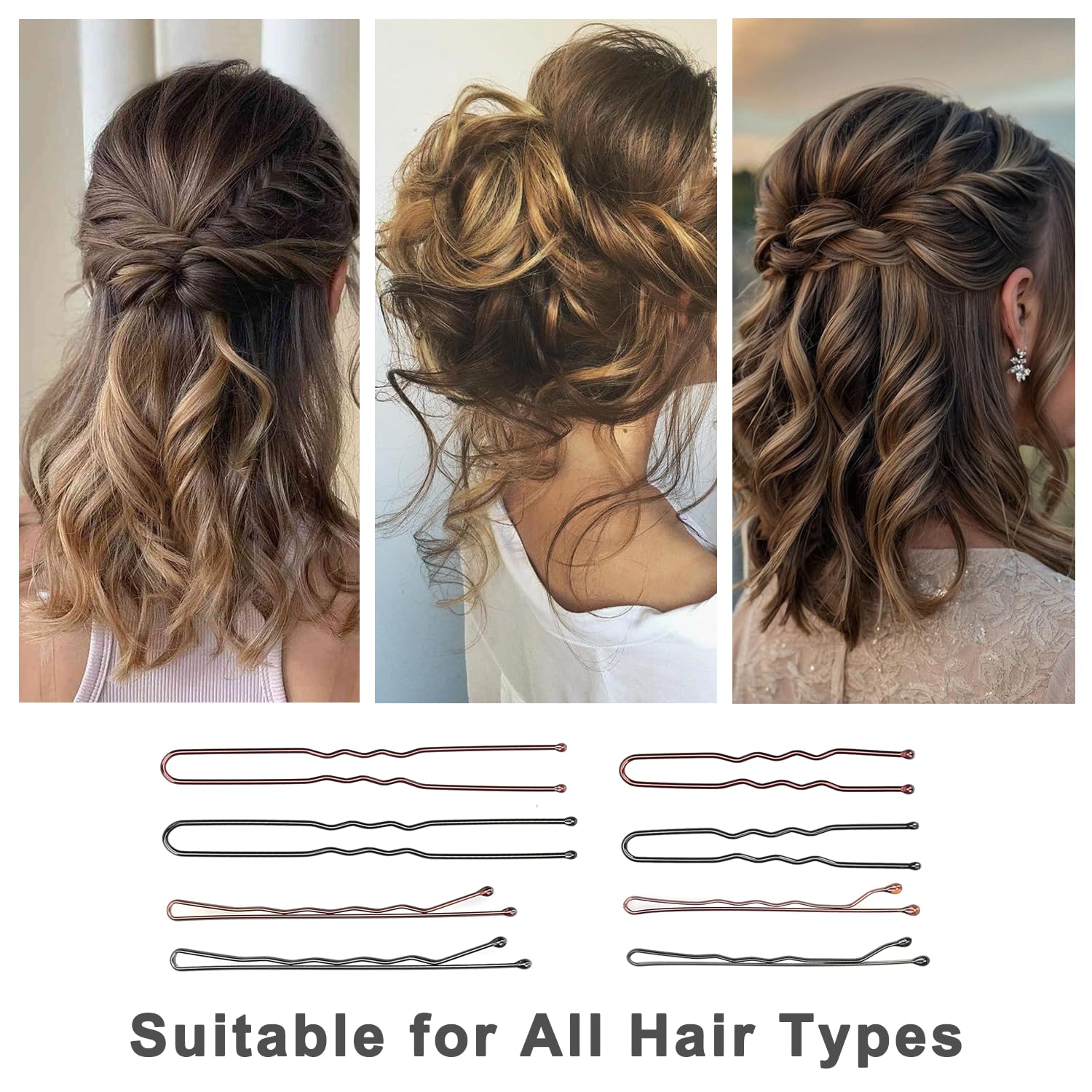 Jelara close-up of brown hair pins showing smooth tips for gentle styling.