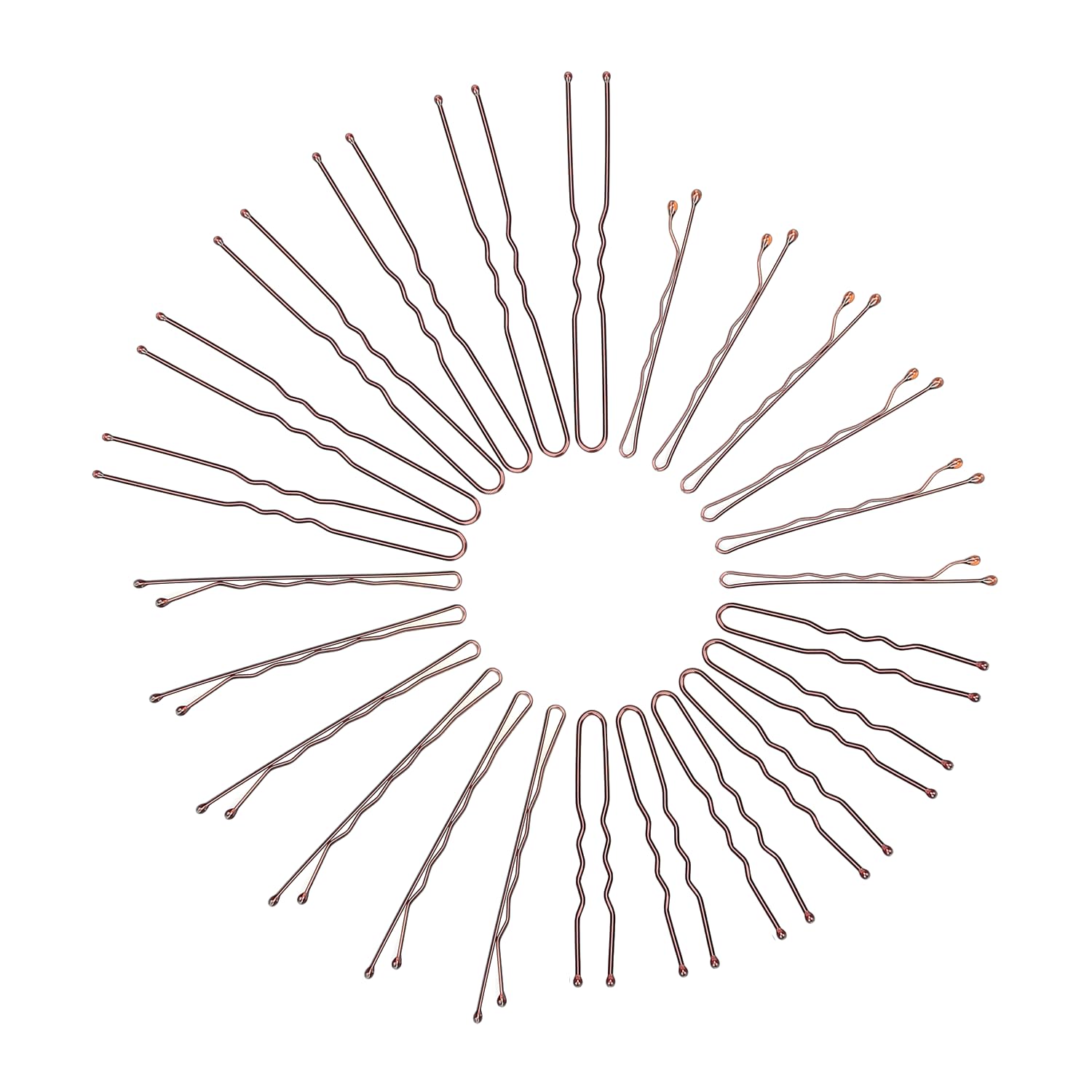 Jelara brown U-shaped bobby pins (2.8inch) longer length for thicker strands.