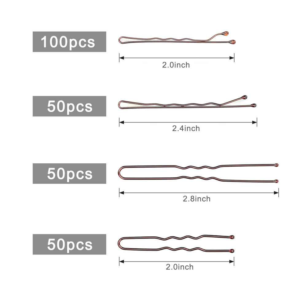 Jelara brown wavy bobby pins (2.4inch) ideal for textured hair styling.