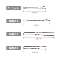 Jelara brown wavy bobby pins (2.4inch) ideal for textured hair styling.