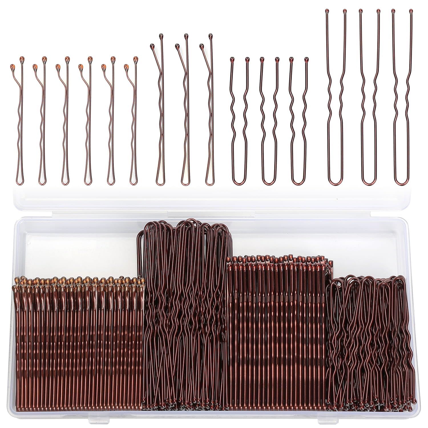 Jelara brown wavy bobby pins (2inch) securing an updo with a gentle grip.