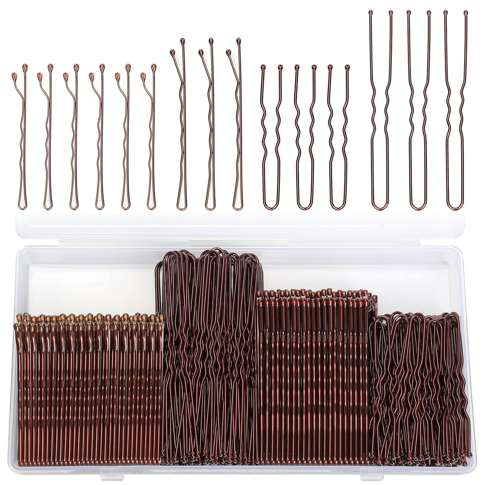 Jelara brown wavy bobby pins (2inch) securing an updo with a gentle grip.