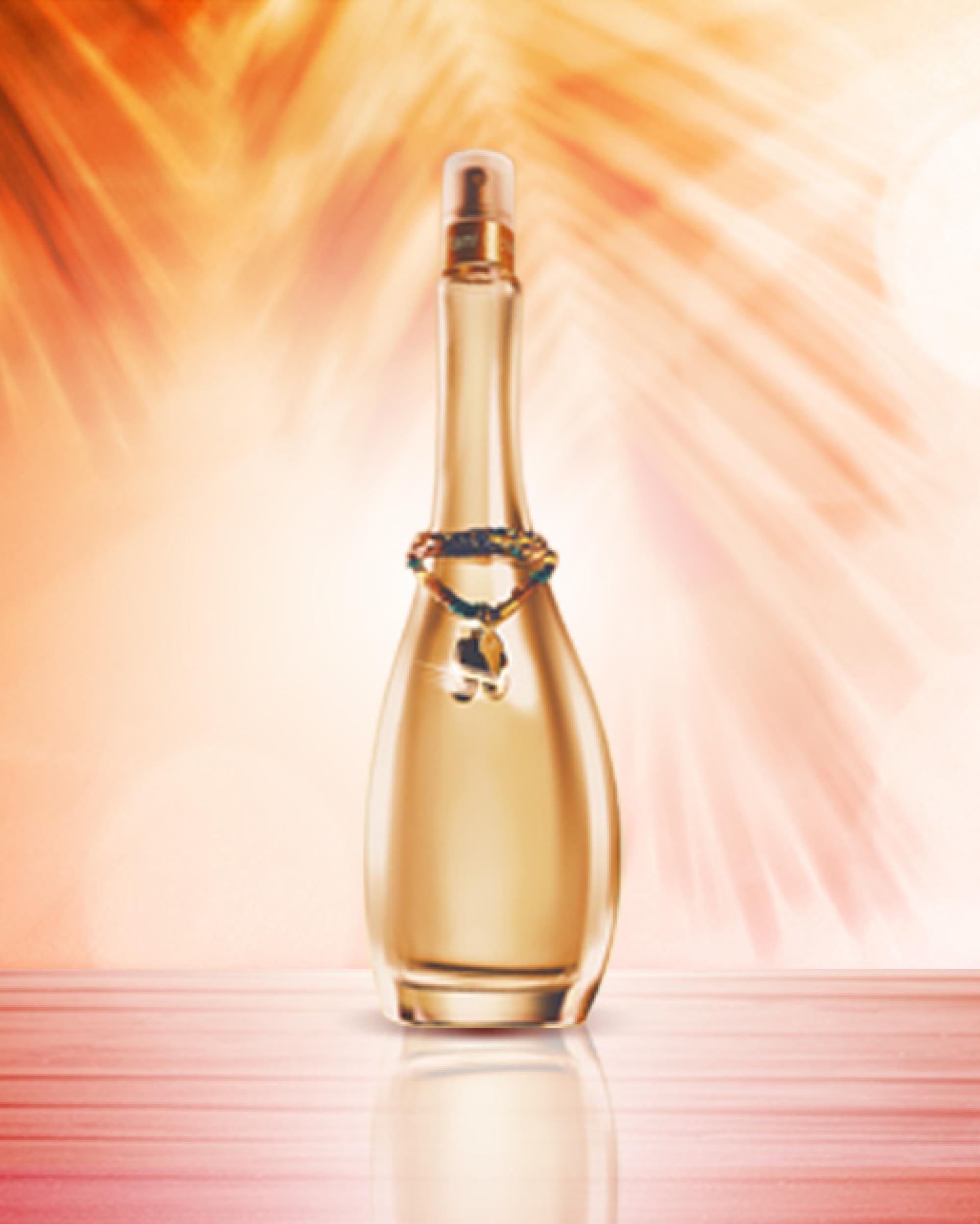 Jennifer Lopez Miami Glow vanity display, elegant branding for routines