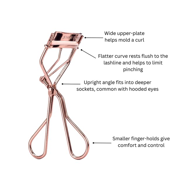 The Big Reveal curler with wide opening reaches deep-set lashes.