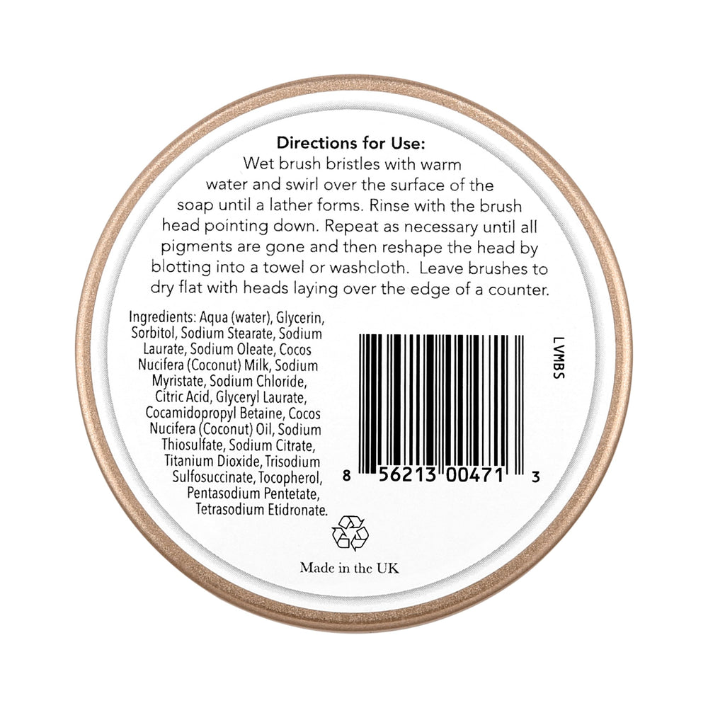 Jenny Patinkin residue-removal action dissolves makeup buildup on brushes.