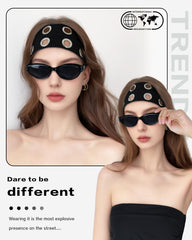 JENSVOIR hollow-out metal detail adds edgy flair