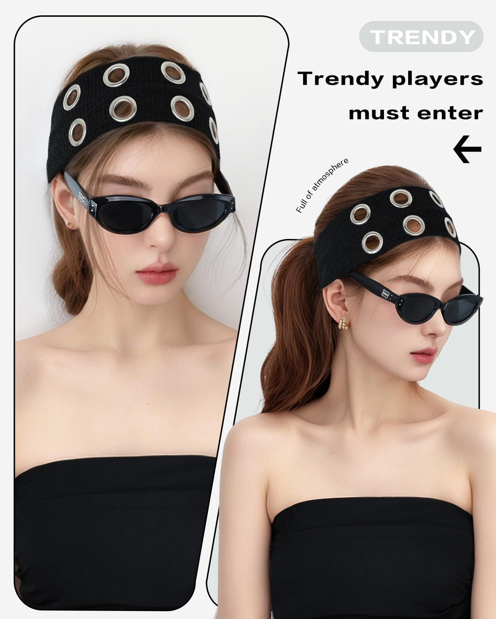 JENSVOIR wide black hairband for secure all-day hold