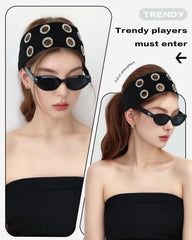 JENSVOIR wide black hairband for secure all-day hold
