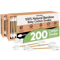 Jenvita bamboo cotton swabs in eco-friendly plasticless packaging for easy use