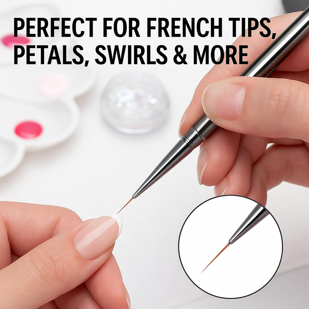 JEONEKID Nail Art Liner Brush 13mm tip ideal for bold lines and geometric patterns.