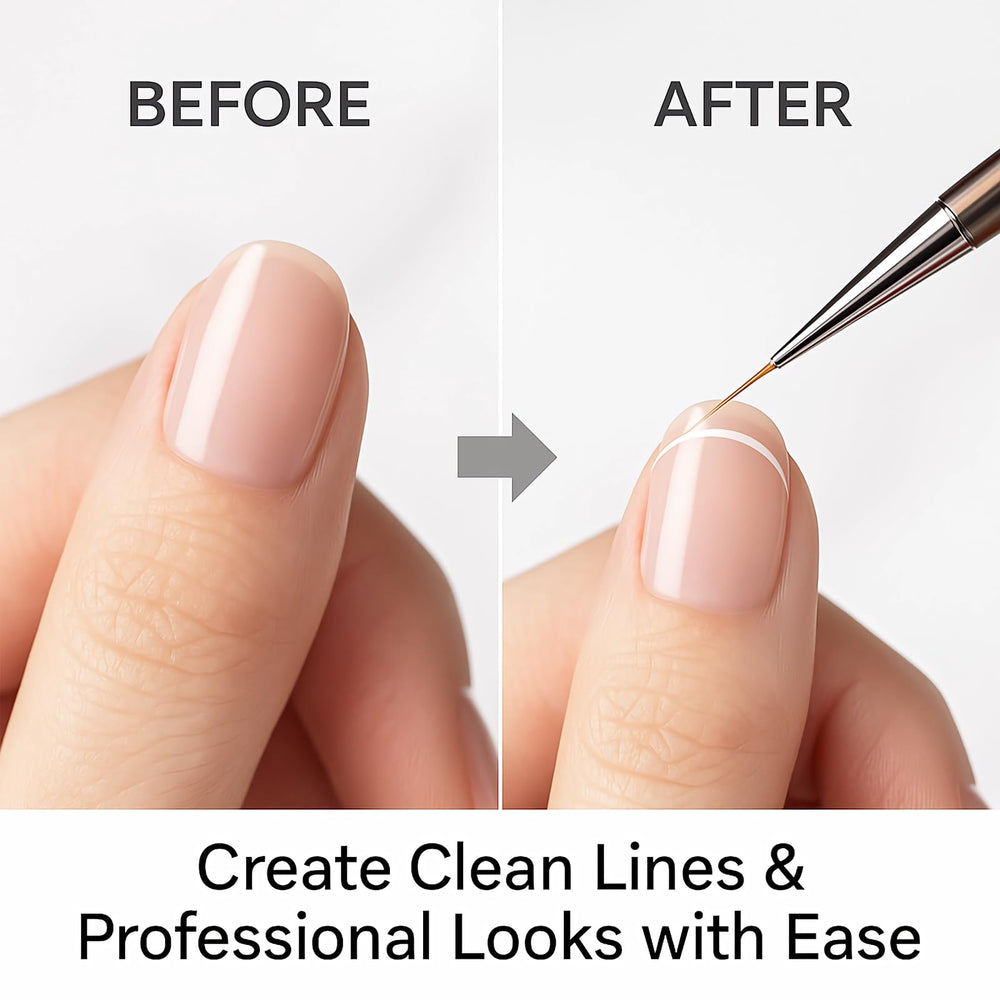 JEONEKID Nail Art Liner Brush 15mm tip broad strokes for design foundation.