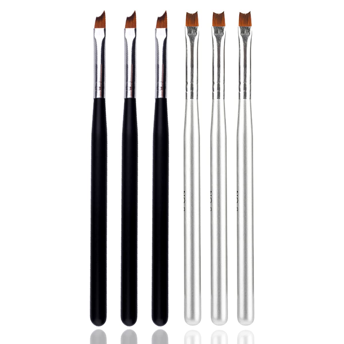 JERCLITY half moon brush with silver handle for precise French tips
