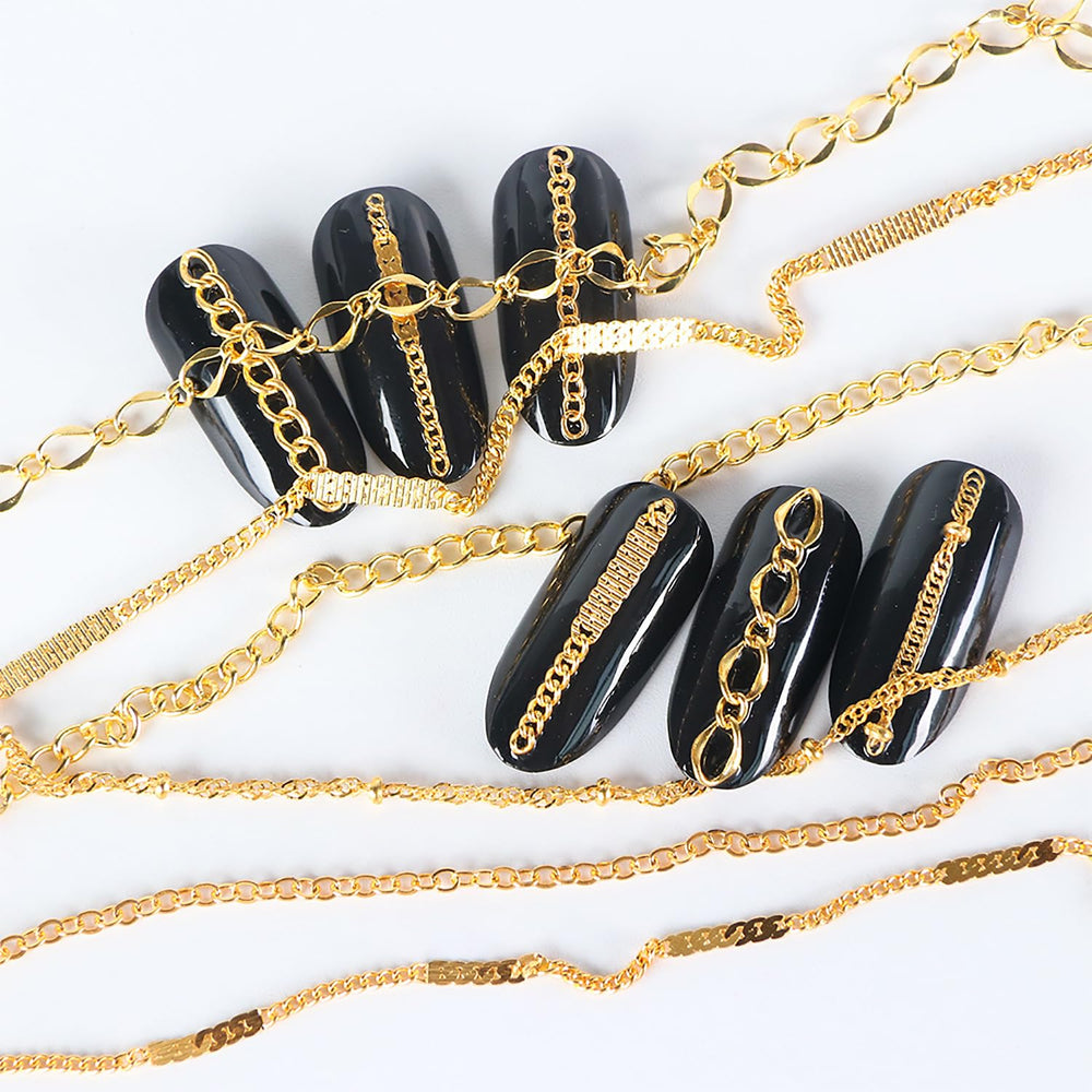 Jerclity joyas para uñas en oro/plata, toque artístico.