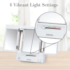 JERDON tri-fold mirror with 5X magnification for detailed grooming