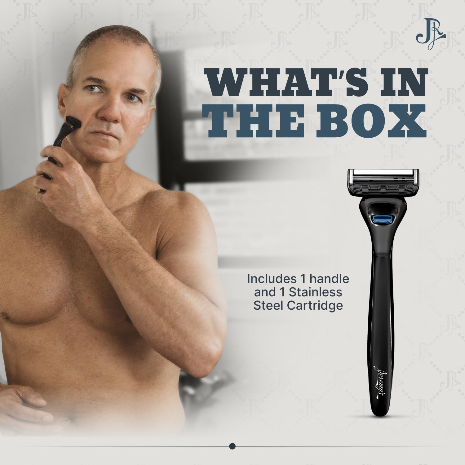 Jeremy's Razors five-blade cartridge for smooth, consistent shaves