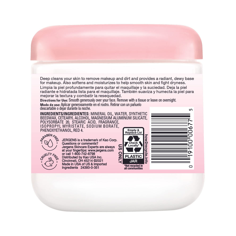 Crema facial de Jergens para limpieza profunda deja la piel limpia y suave.