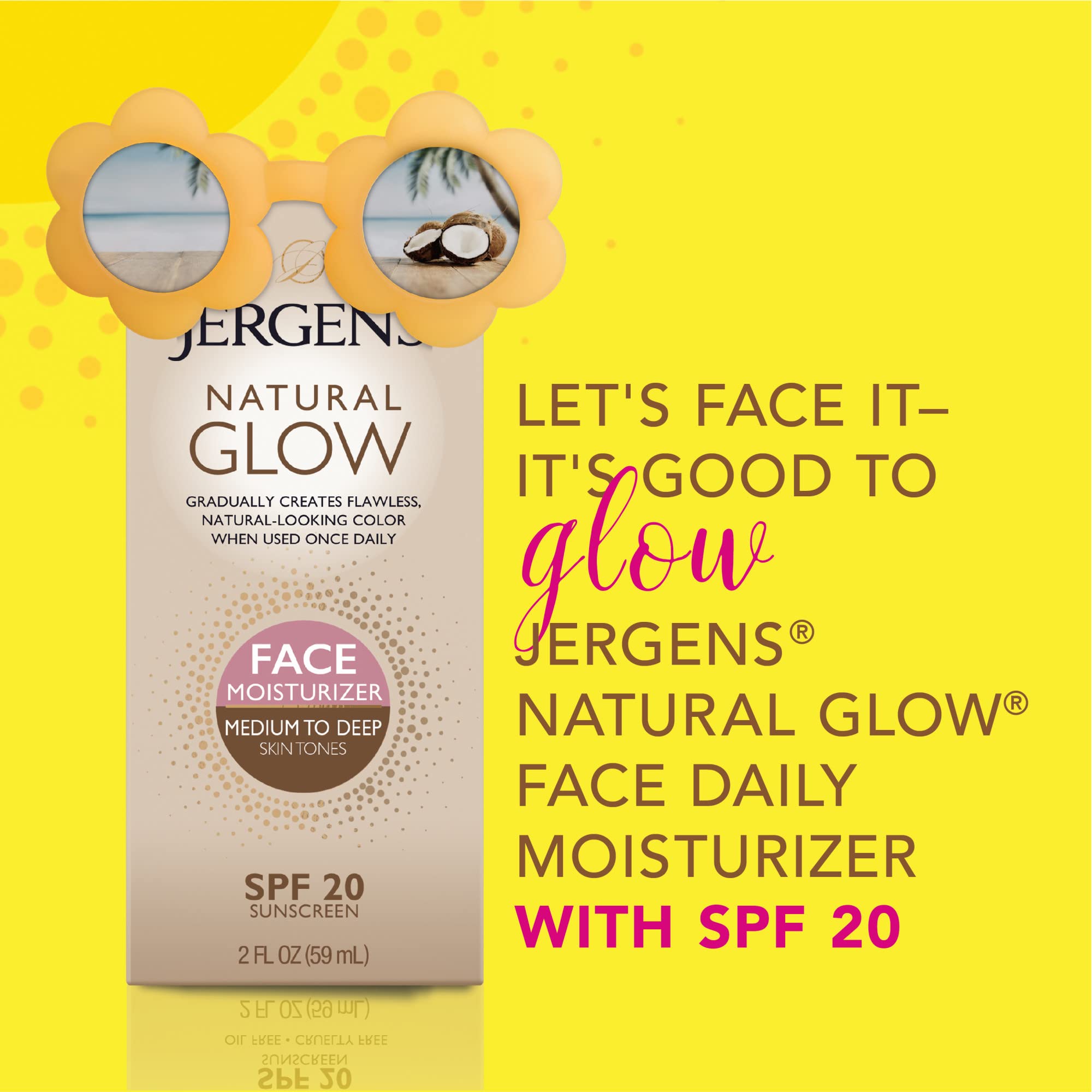 Jergens Natural Glow, fragancia fresca en crema facial sin aceite