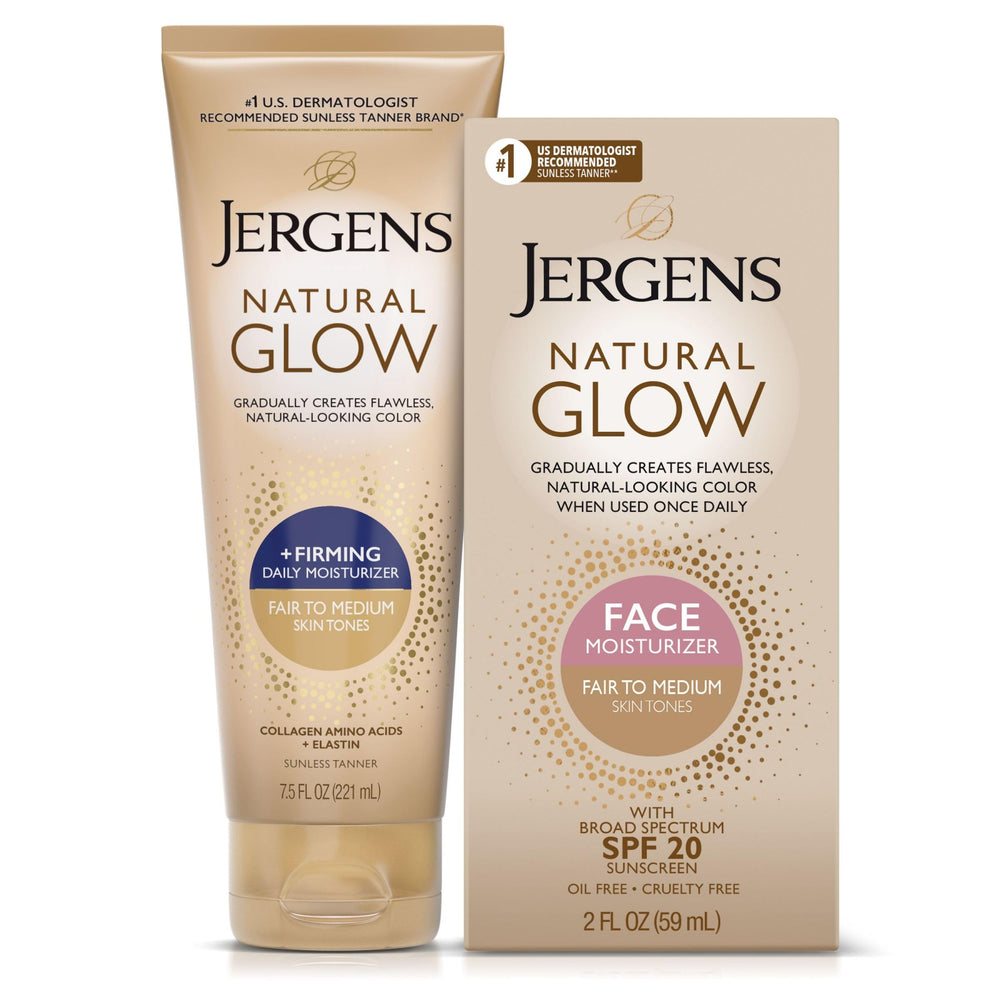 Jergens Glow cara diario SPF20: hidratación y color natural.