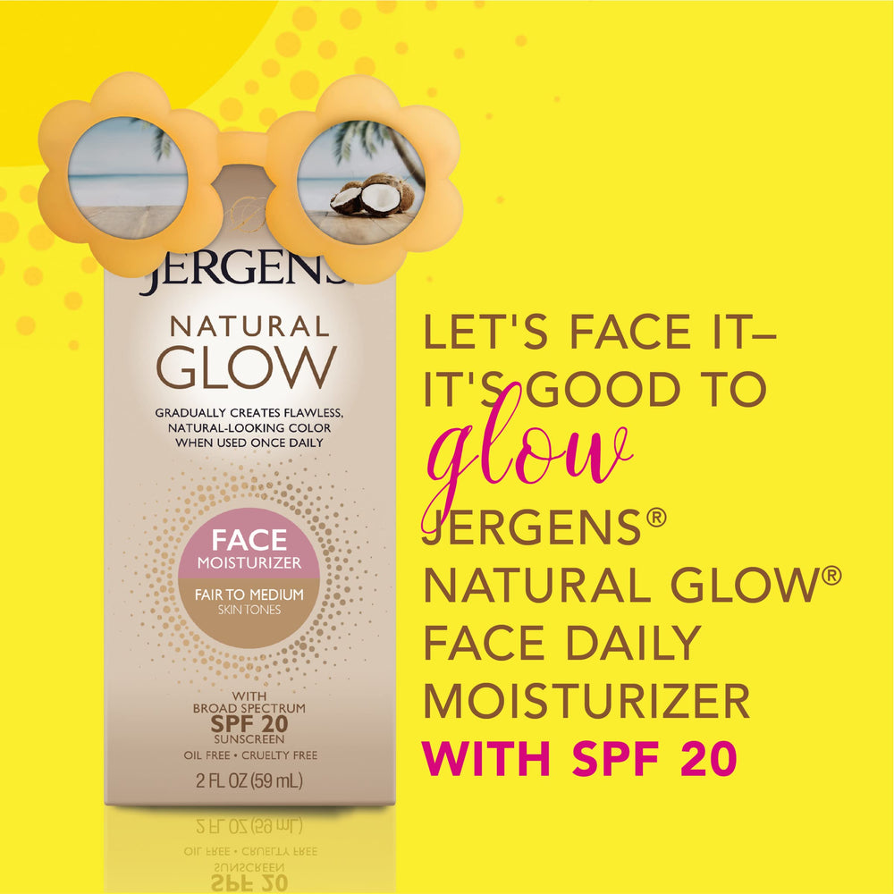 Jergens Glow hidratación diaria para rostro: piel suave.