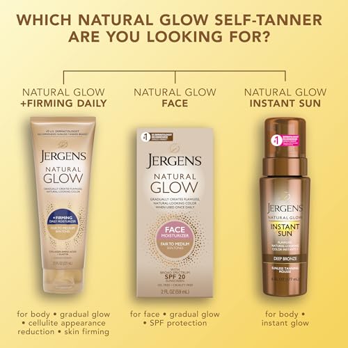 Jergens Glow tono bronceado suave: aspecto natural.