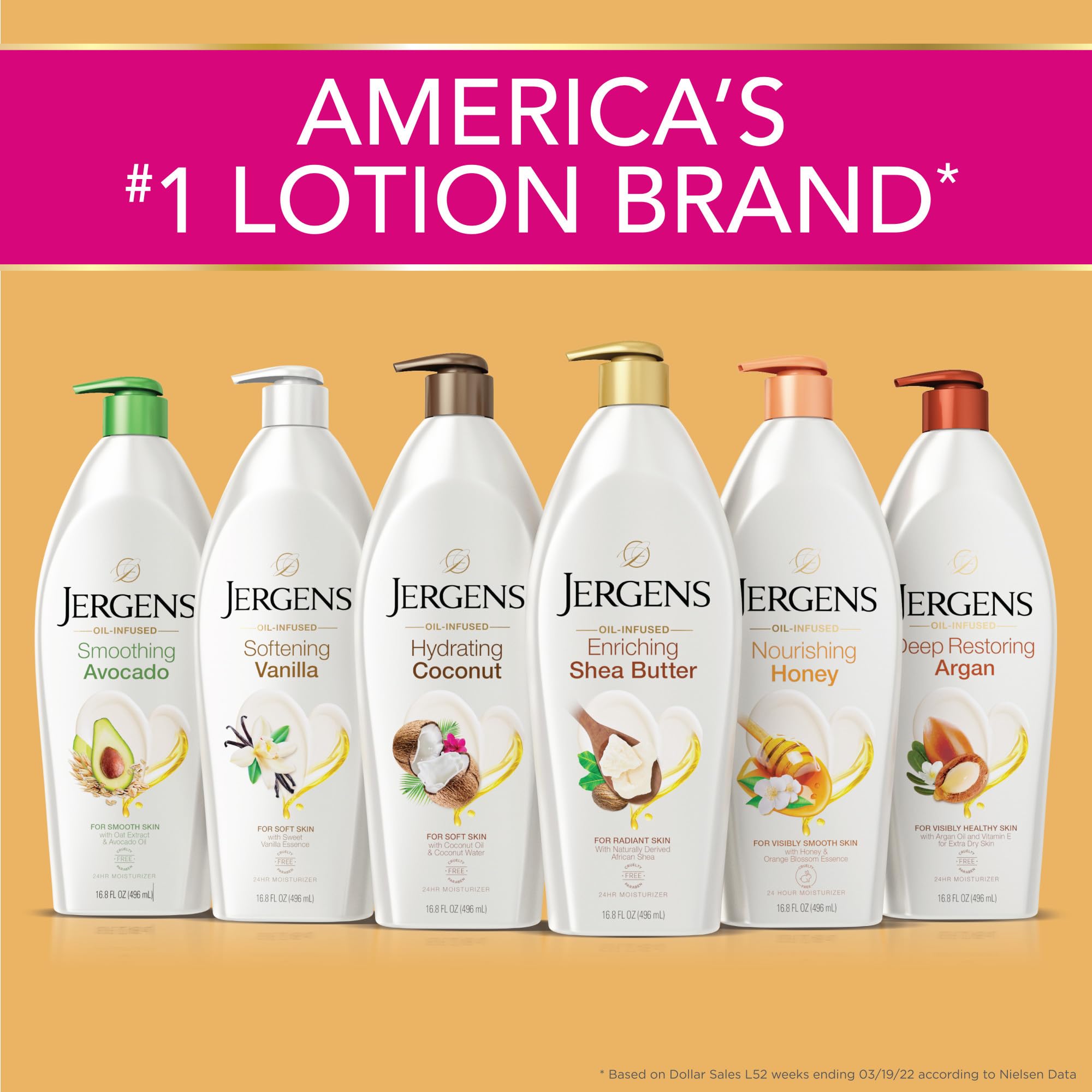 Jergens honey antioxidants nourish and soothe the skin.