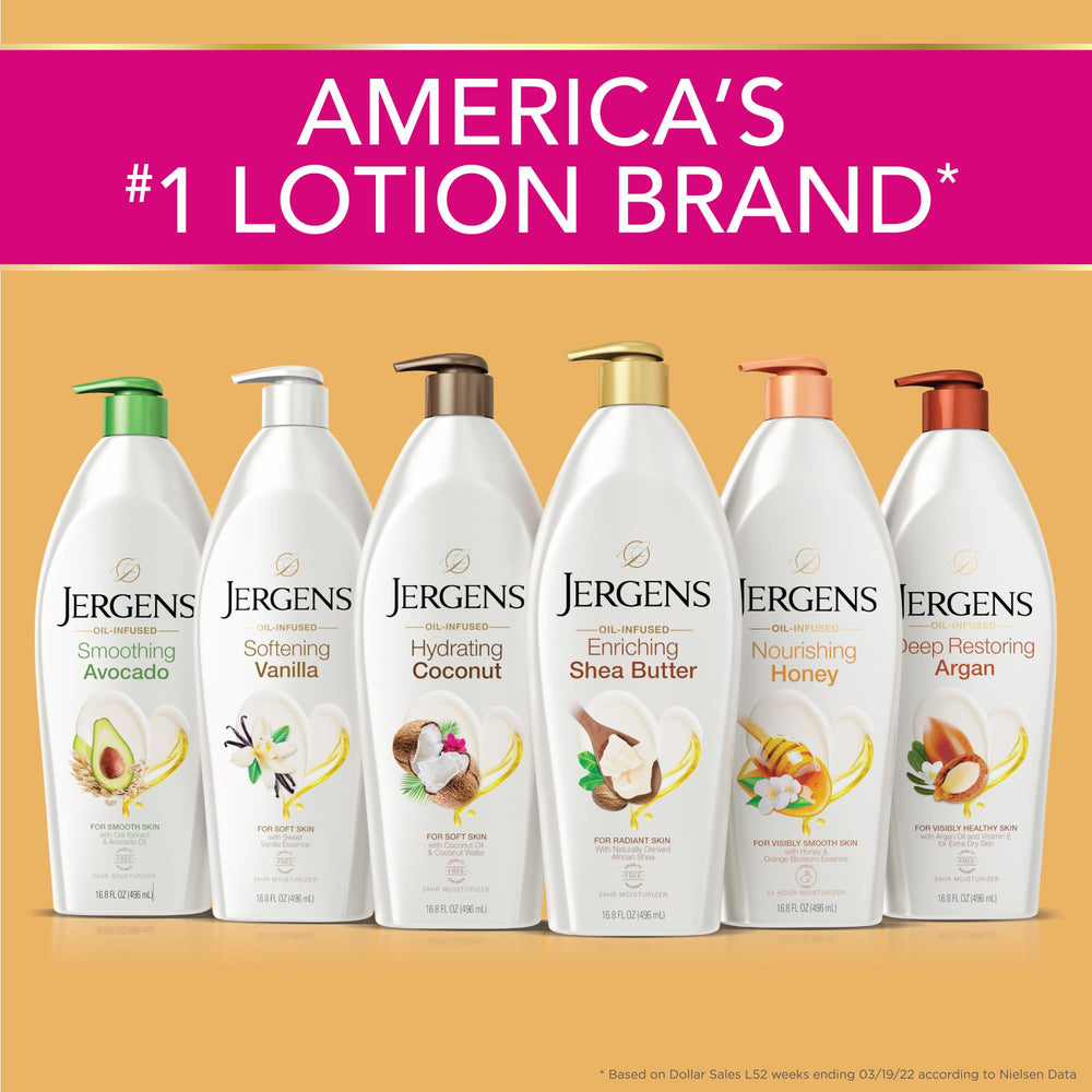 Jergens honey antioxidants nourish and soothe the skin.