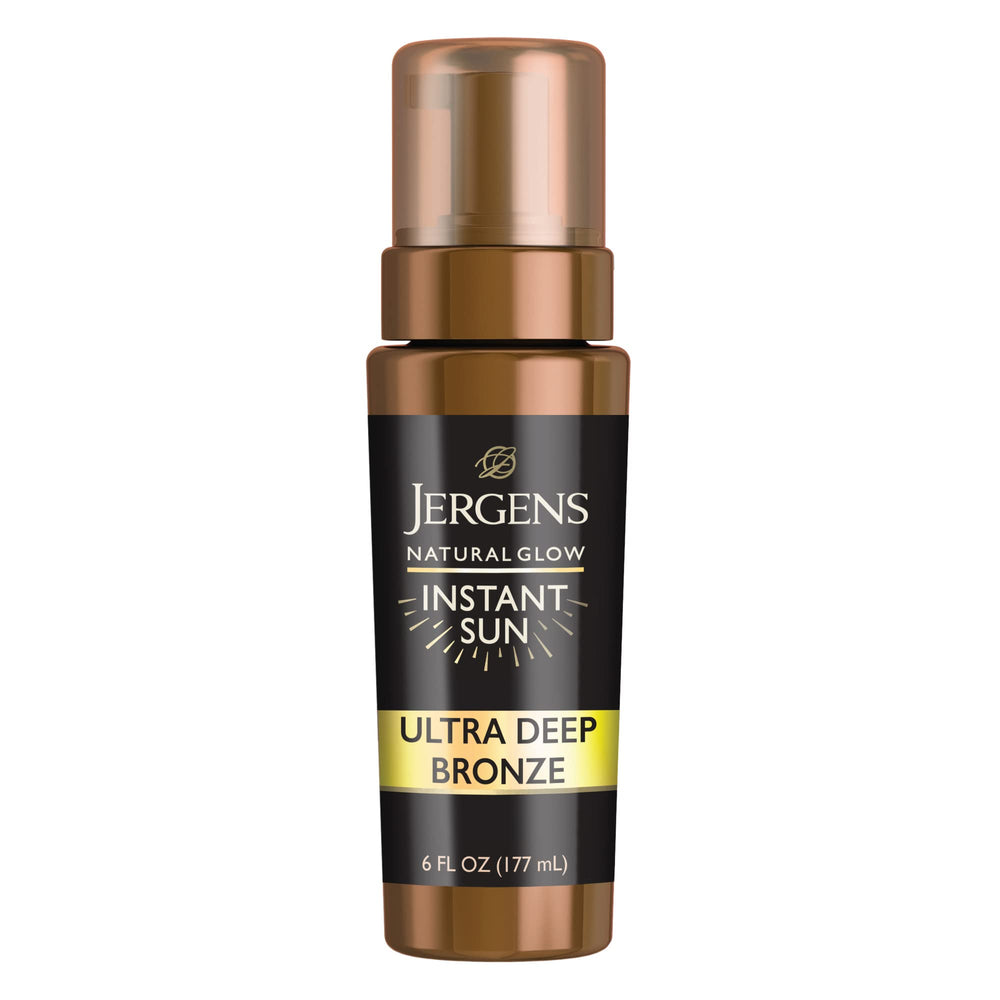 Mousse bronceado profundo Jergens Instant Sun, color natural y uniforme.