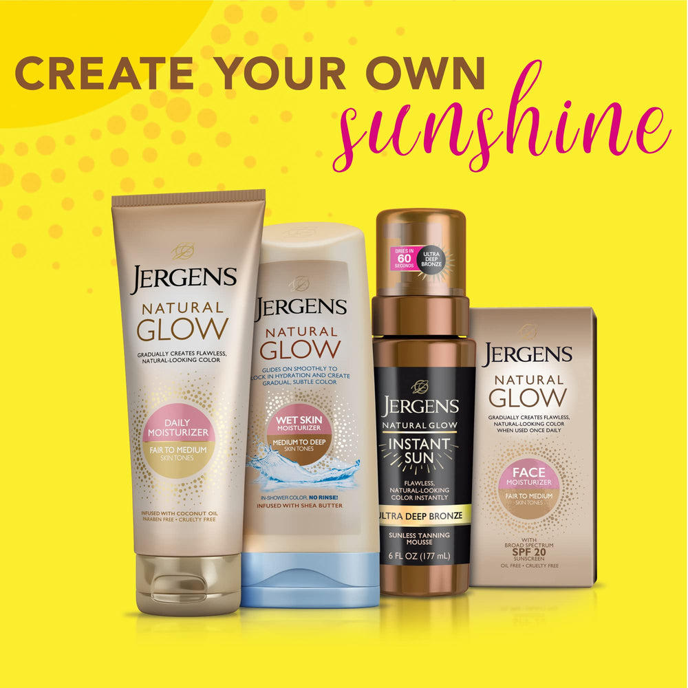 Jergens Instant Sun Mousse with tinted foam for precise, even application