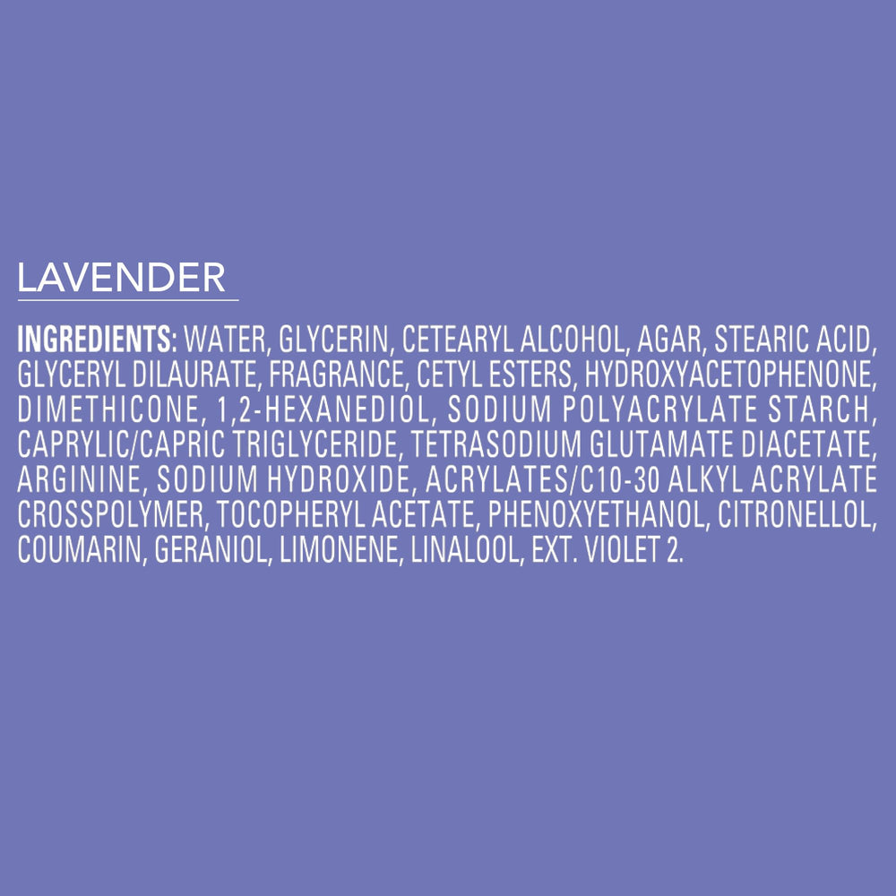 Piel hidratada con fórmula de 38 unidades de Lavanda Jergens.