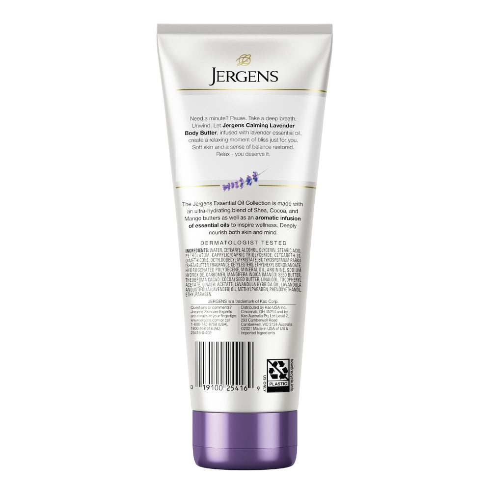 Jergens Lavender Body Butter travel size ideal for on-the-go hydration