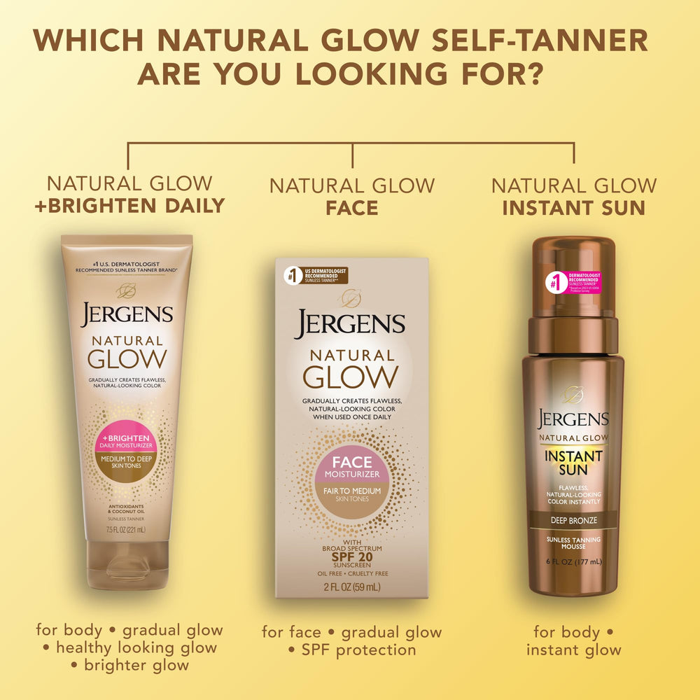 Aplicación diaria de Jergens Glow para mantener color natural sin sol.