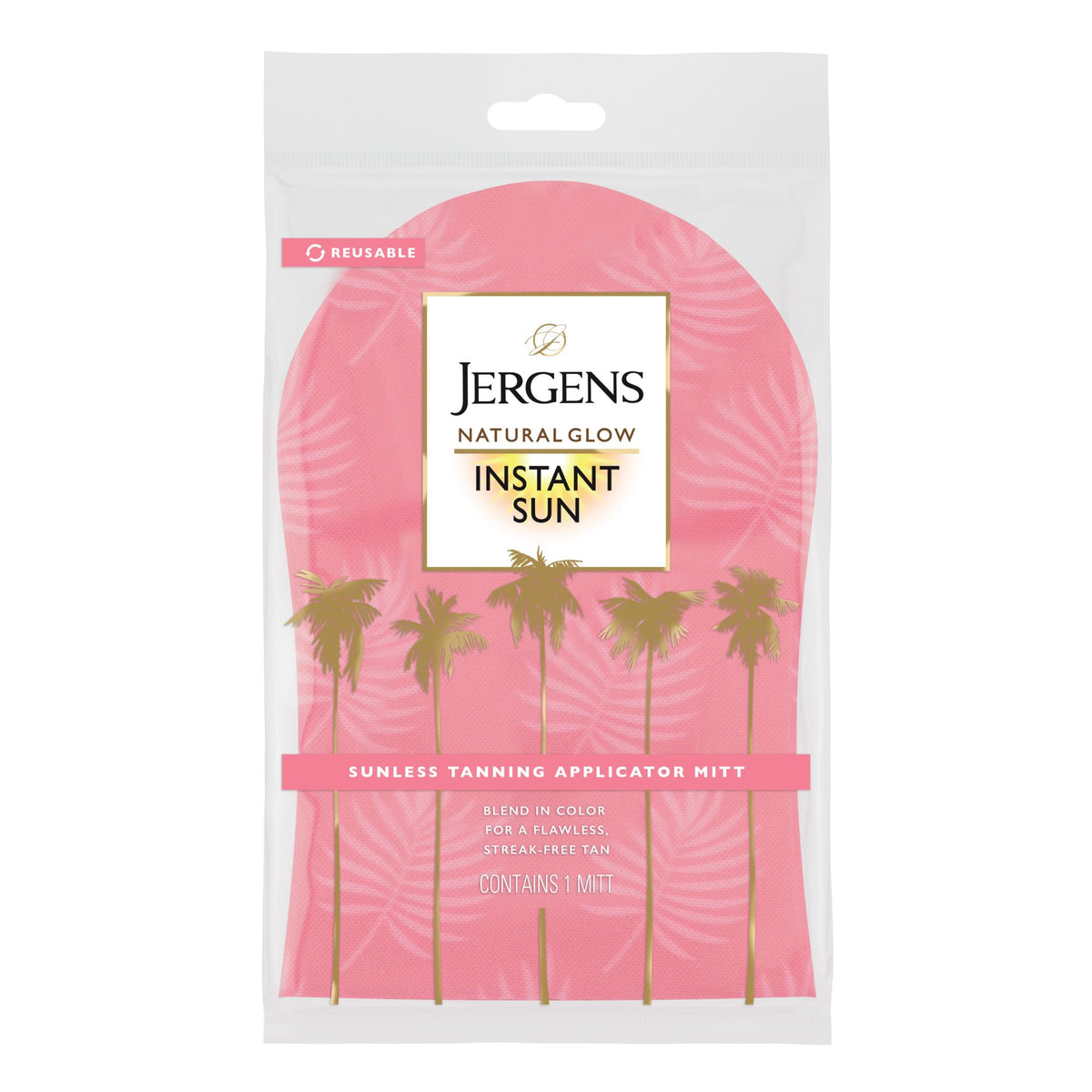 Guante aplicador Jergens Natural Glow protege las manos durante el bronceado.