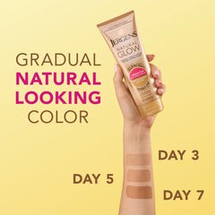 Hands applying Jergens Natural Glow on arm to show gradual color development.