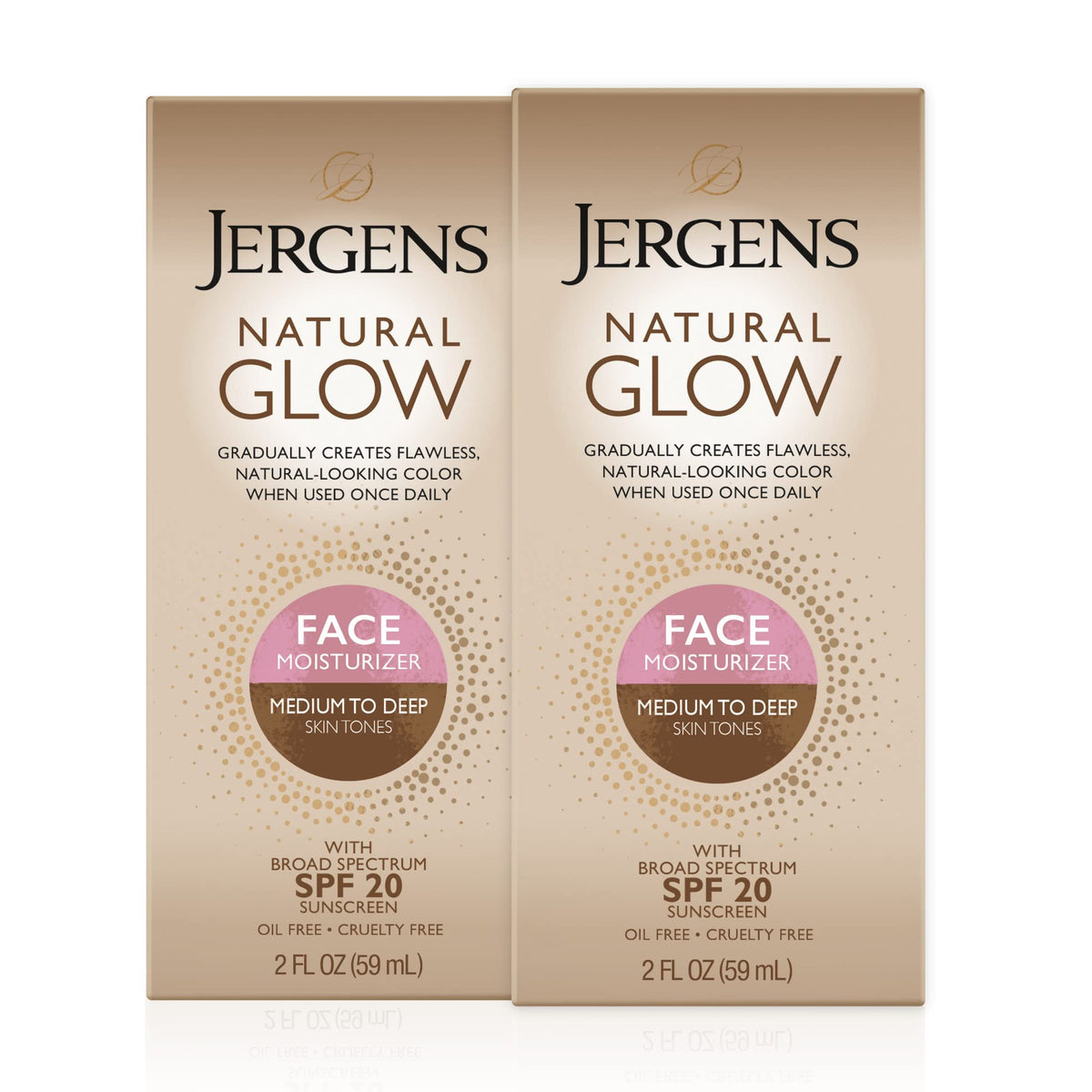 Jergens Natural Glow, crema facial en botella, tono gradual para rostro