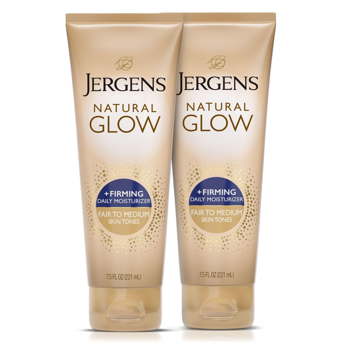 Jergens Natural Glow +Firming bottle on shelf highlighting daily hydration