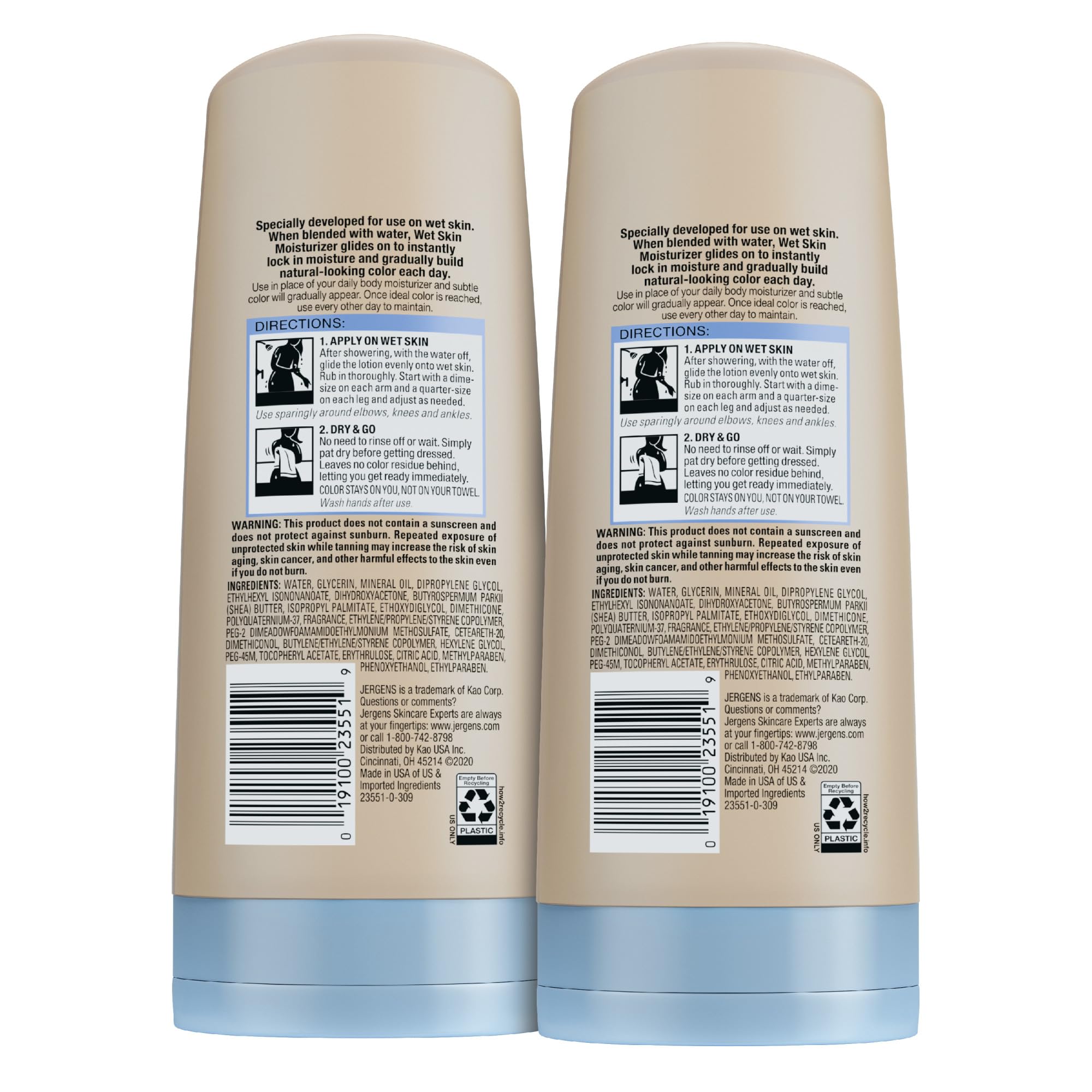 Jergens Natural Glow fresh scent during application for a clean feel