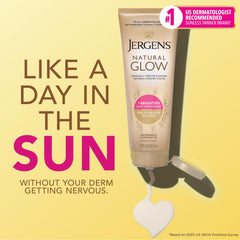 Creamy texture of Jergens Natural Glow lotion ready for even coverage on skin.