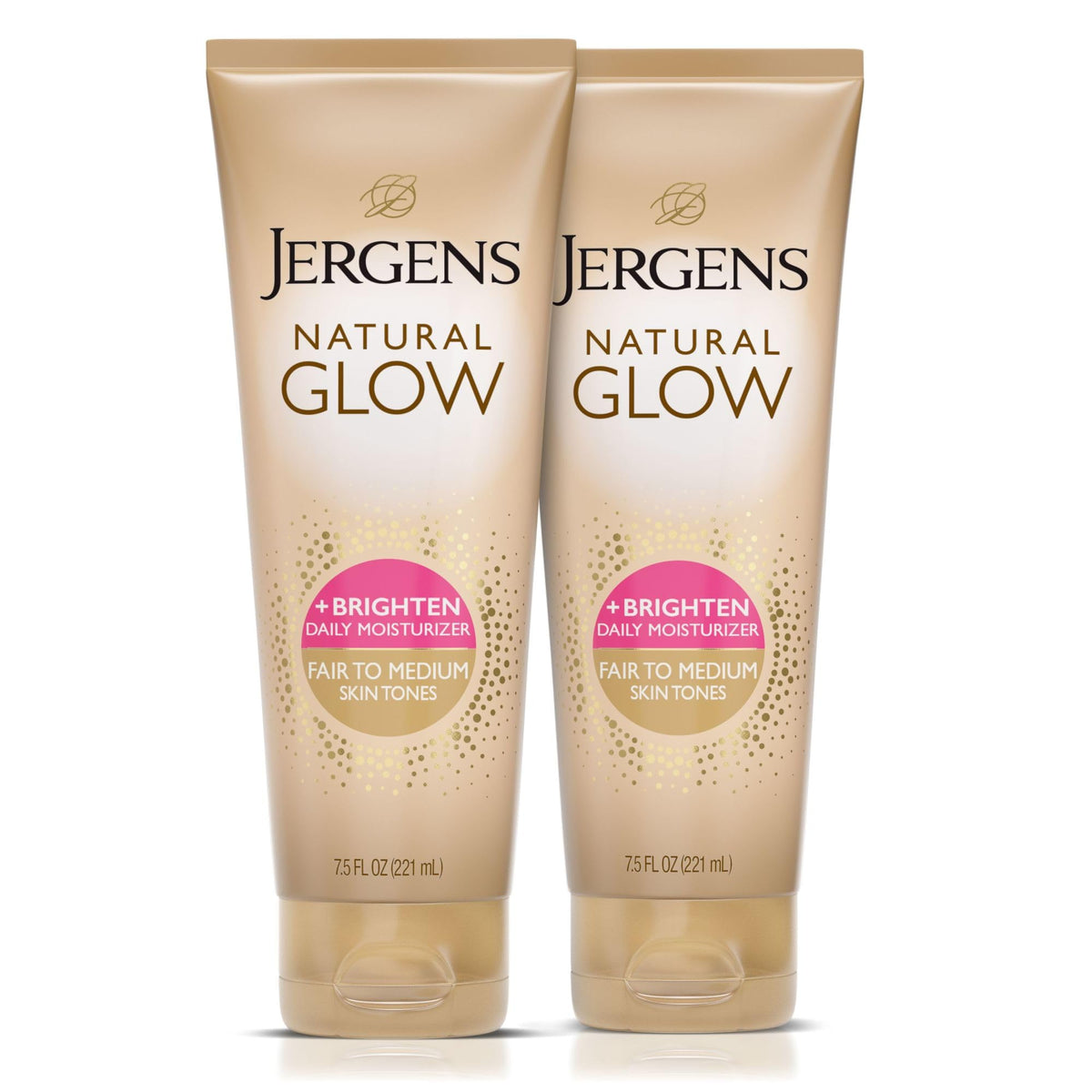 Jergens Natural Glow self-tanner bottle with pump for convenient daily application.